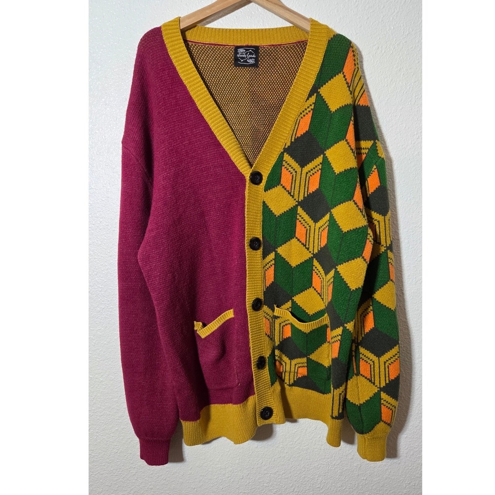 Steady Hands Patchwork Colorblock Geometric Cardigan XL/XXL Oversized Streetwear